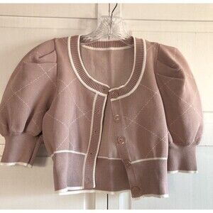 SNIDEL Pink Cropped Short Sleeves Cardigan Size XS